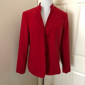 JM Collection Faux Suede Red Jacket
